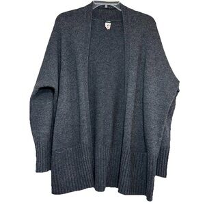 J. Crew Cardigan Wool, Nylon, Cashmere Blend Size M Gray Open-Front pockets